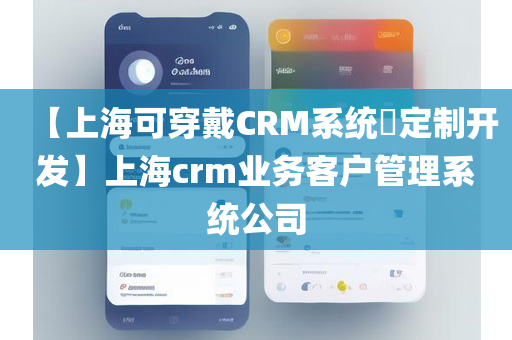 【上海可穿戴CRM系统​定制开发】上海crm业务客户管理系统公司